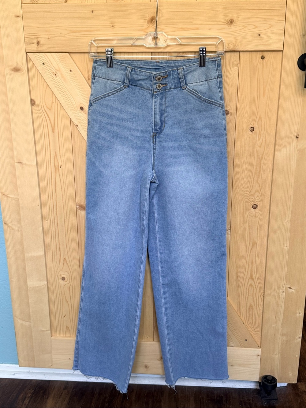 High-Rise Wide Leg Jeans in Light Denim Blue